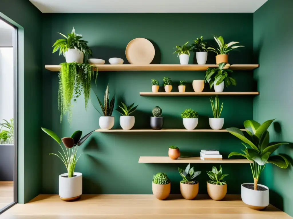 Rincón de apartamento con plantas de interior para espacios pequeños