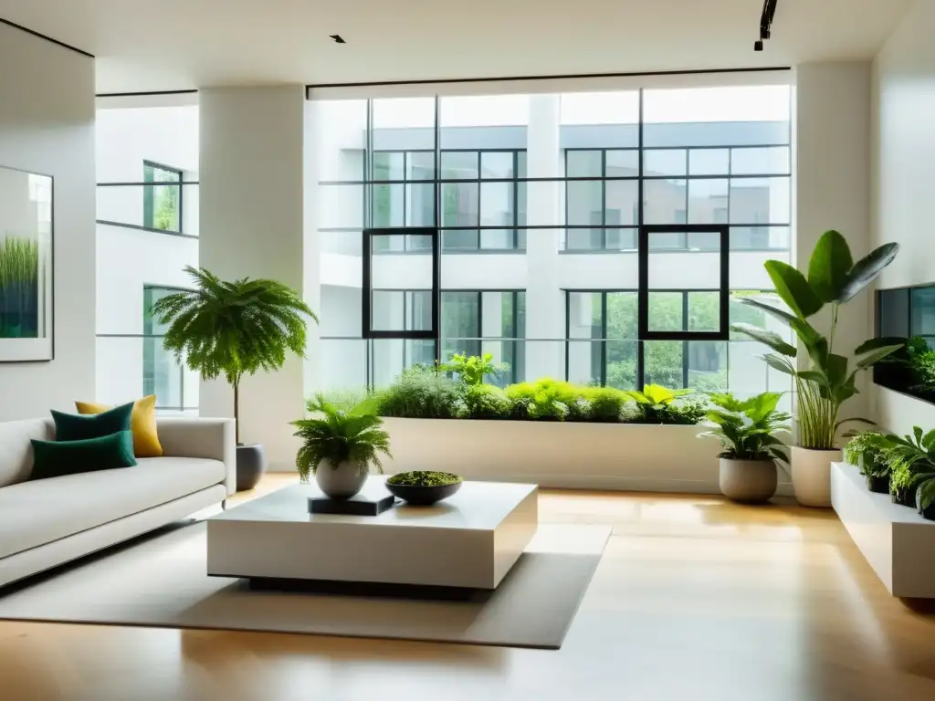 Un apartamento urbano moderno con plantas de interior, destacando la importancia cultural de las plantas en espacios urbanos