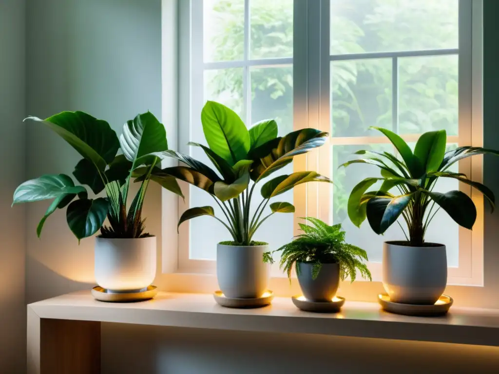 Armonía y equilibrio en un espacio interior con plantas de interior Feng Shui