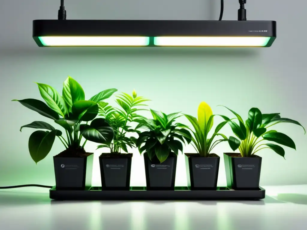 Armoniosa iluminación artificial realza la exuberancia de las plantas interiores