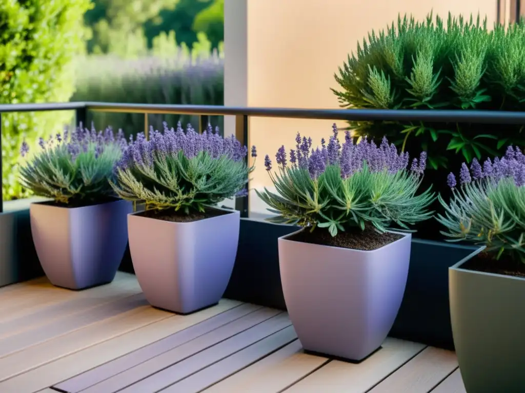 Un balcón urbano transformado en un hermoso jardín de lavanda