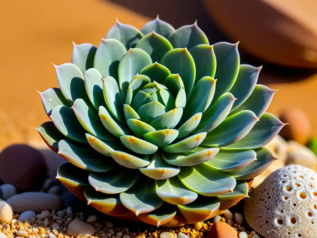 Closeup de suculenta Lithops en entorno desértico, destacando su singularidad