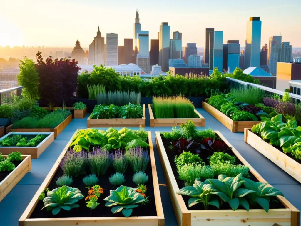 Un jardín comestible en alturas, rebosante de vida y color, integra naturaleza en la ciudad