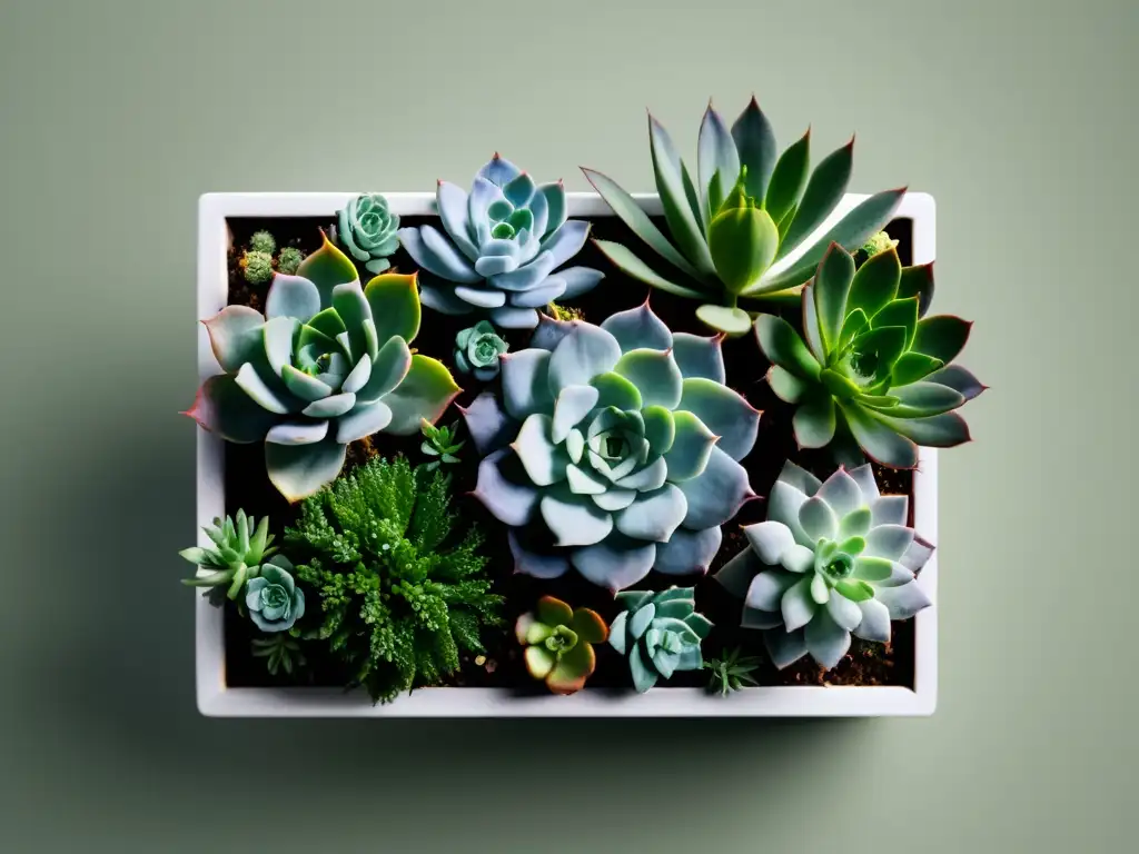 Consejos para plantar plantas en macetas compartidas: Arreglo minimalista de plantas prósperas en un diseño elegante y equilibrado