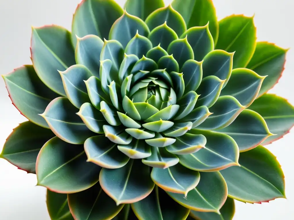 Fotografía creativa de una exuberante planta suculenta en primer plano, destacando sus patrones y texturas