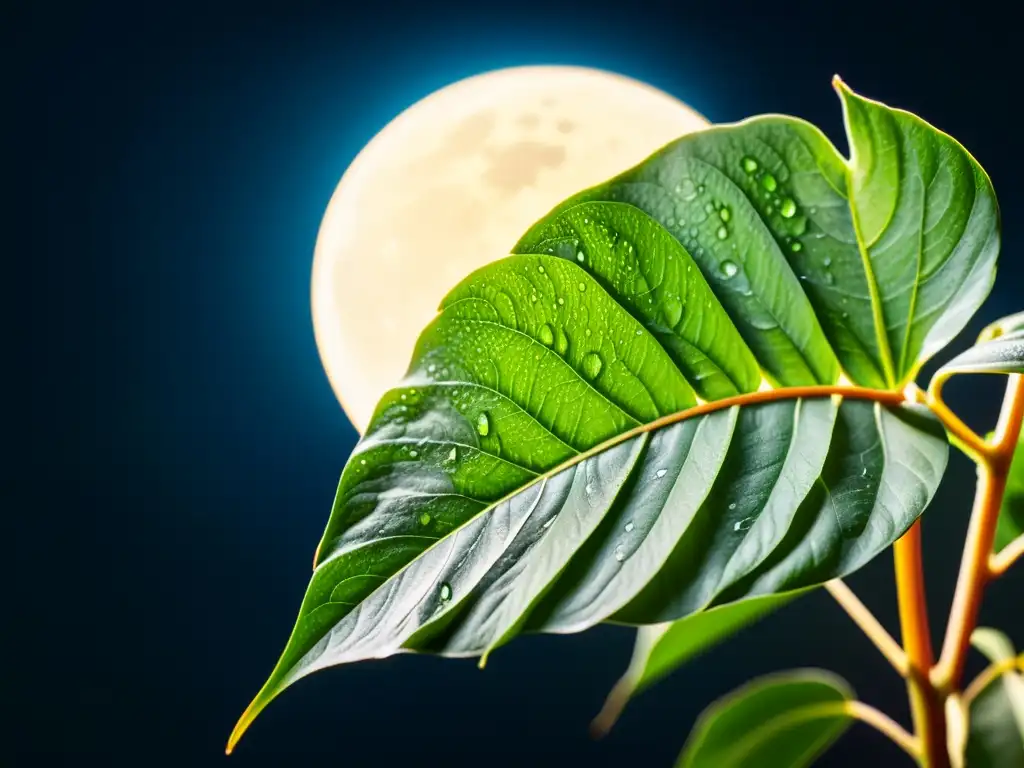 Cuidado de plantas de interior: la influencia sutil de las fases lunares en la belleza natural de una exuberante planta bañada por la luz lunar