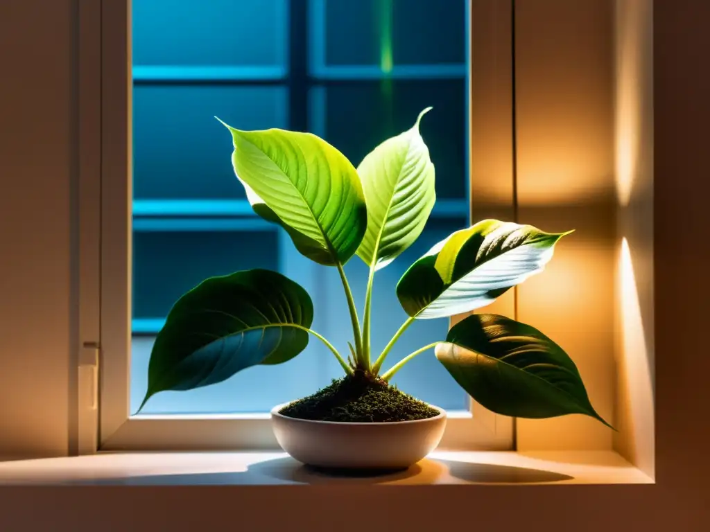 Cuidado de plantas de interior: mágica influencia de las fases lunares en un sereno jardín nocturno