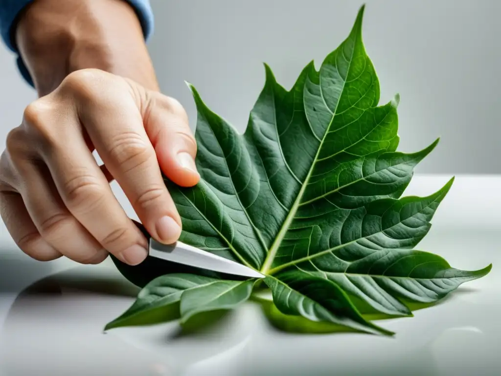 Cuidadosa propagación de plantas de interior con corte preciso en un fondo blanco