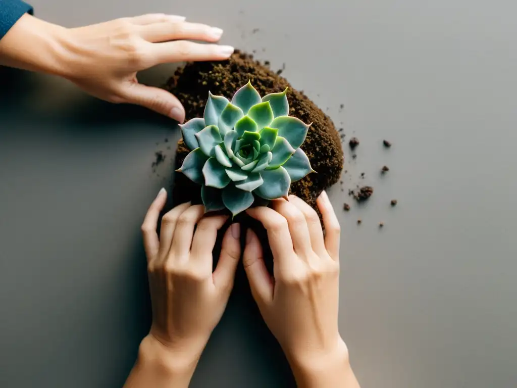 Delicada multiplicación de plantas en un taller de interior