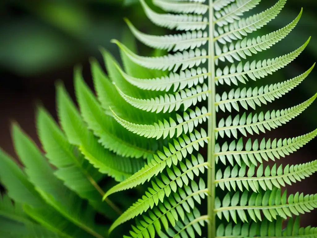 Fotografía de alta resolución de los delicados helechos raros en interior, resaltando su belleza natural y estructura intrincada