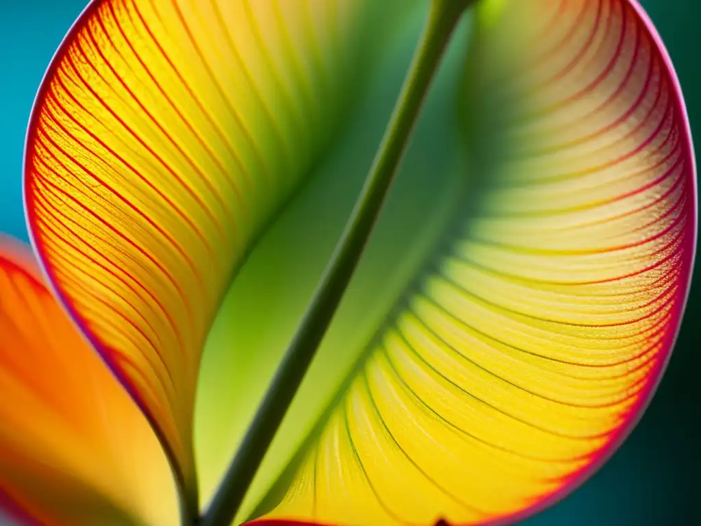 Una fotografía detallada de un delicado pétalo de flor, con patrones e texturas vívidos y colores realistas