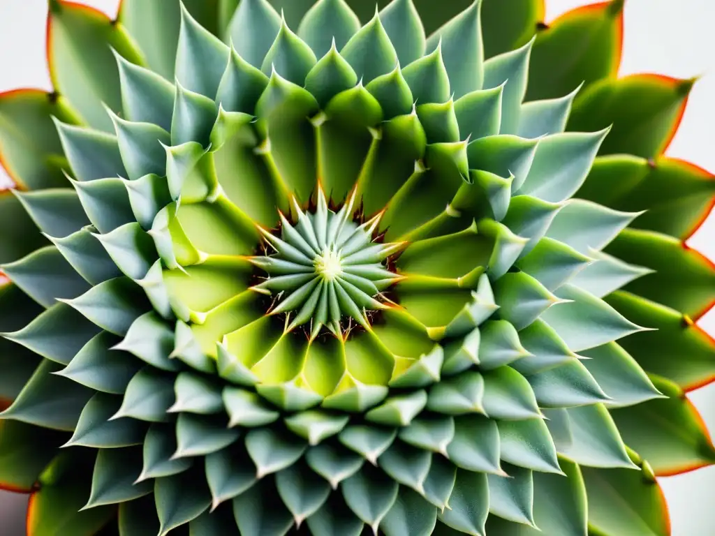 Detallada fotografía de un exótico cactus Gymnocalycium verde en un fondo blanco, destacando su belleza y patrones simétricos de espinas