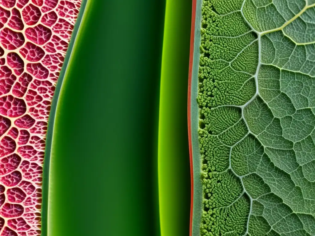 Detallada imagen de la compatibilidad vegetal para injertos, mostrando la integración perfecta de tejidos y formación de nuevas conexiones vasculares