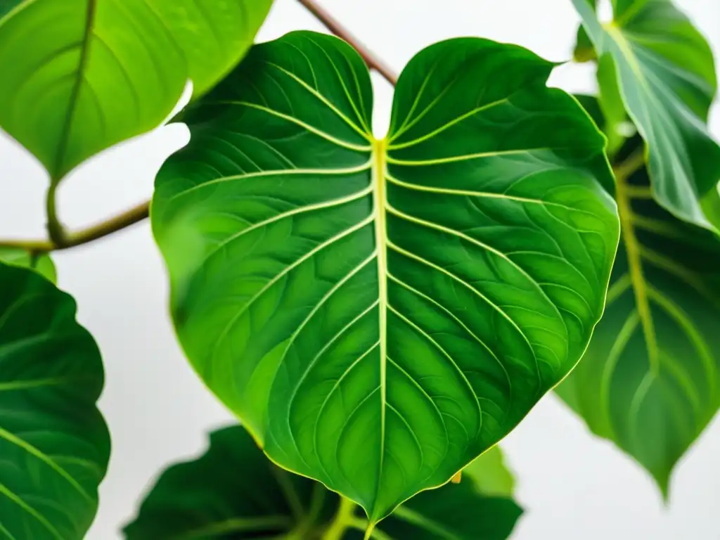 Detallada imagen de un exótico Philodendron gloriosum, resaltando su belleza única