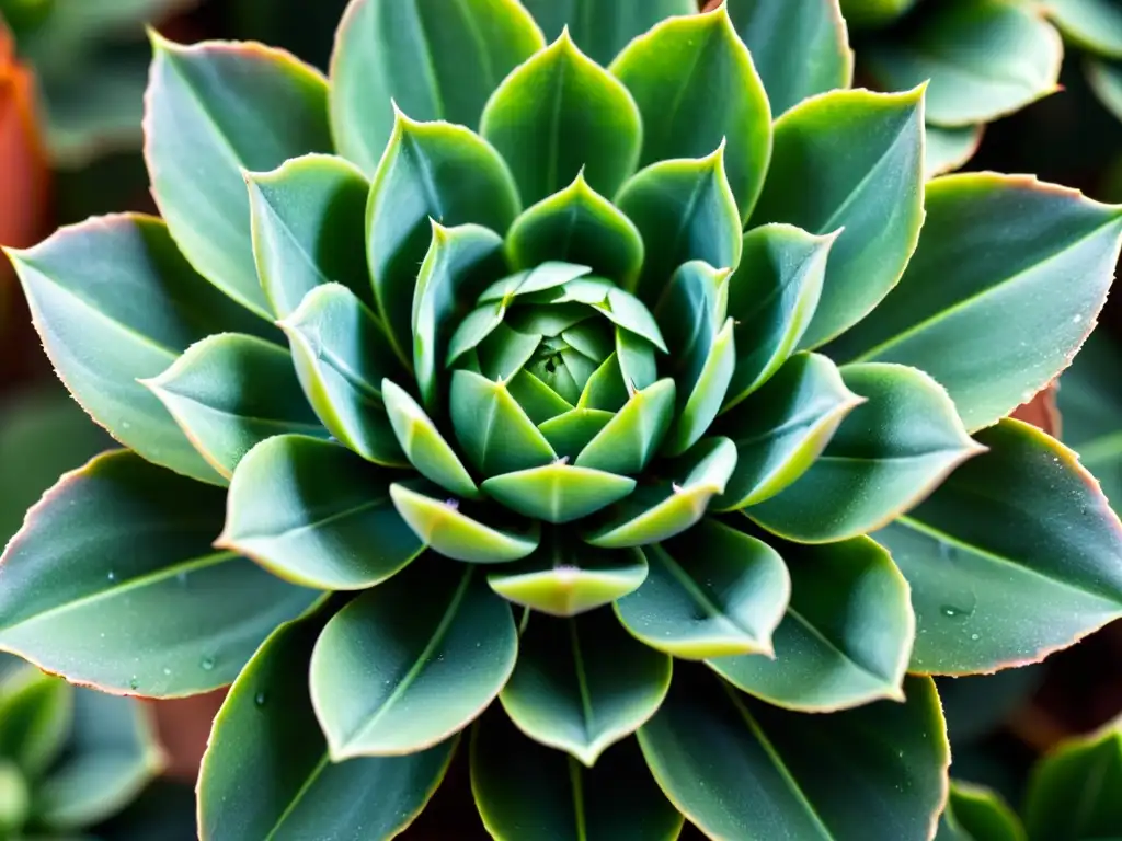 Detallada imagen de una exuberante planta suculenta con texturas y aromas