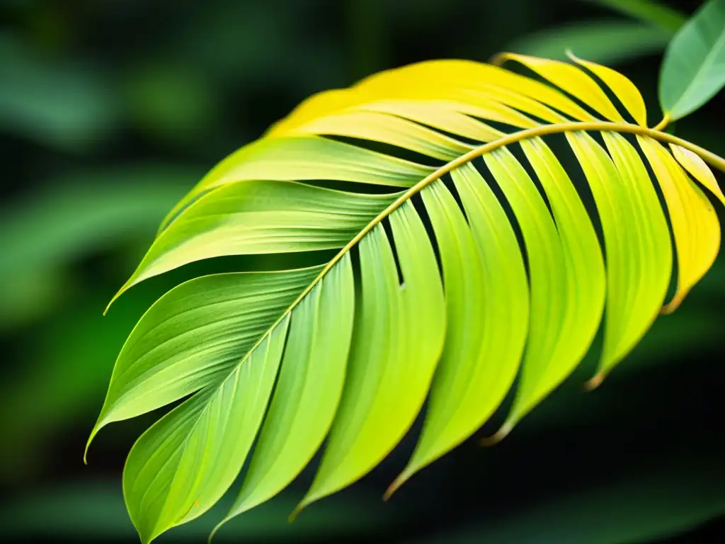 Detallada imagen de una planta tropical marchita, mostrando sus patrones y texturas