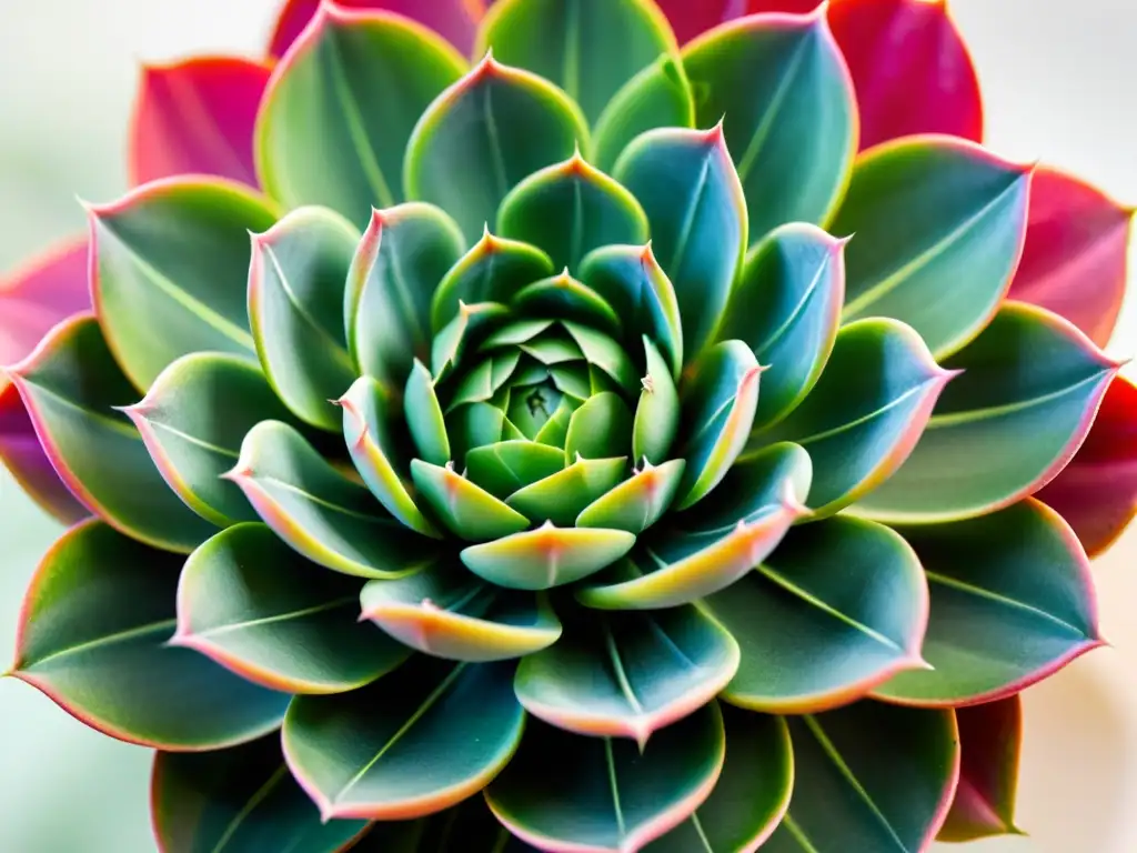 Detallada imagen de una suculenta rara con hojas variegadas en verde, crema y rosa