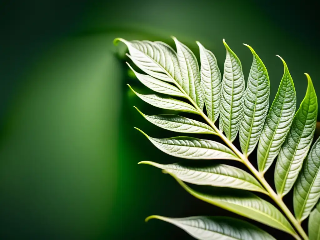 Fotografía detallada de planta de interior, mostrando sus patrones y textura en luz suave