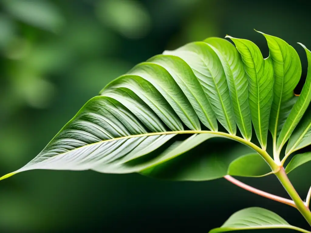 Detallada evolución de plantas de interior, con hojas verdes y texturas delicadas, en una composición minimalista y luz suave