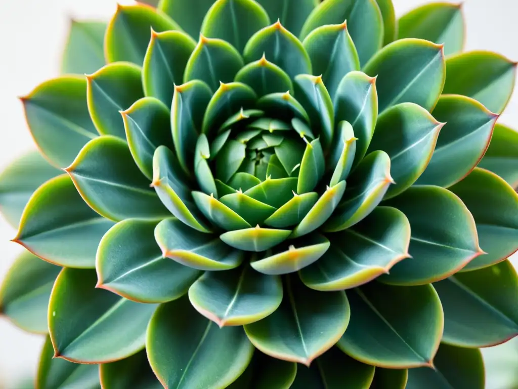 Una fotografía detallada de una suculenta verde vibrante, con patrones e texturas intrincados