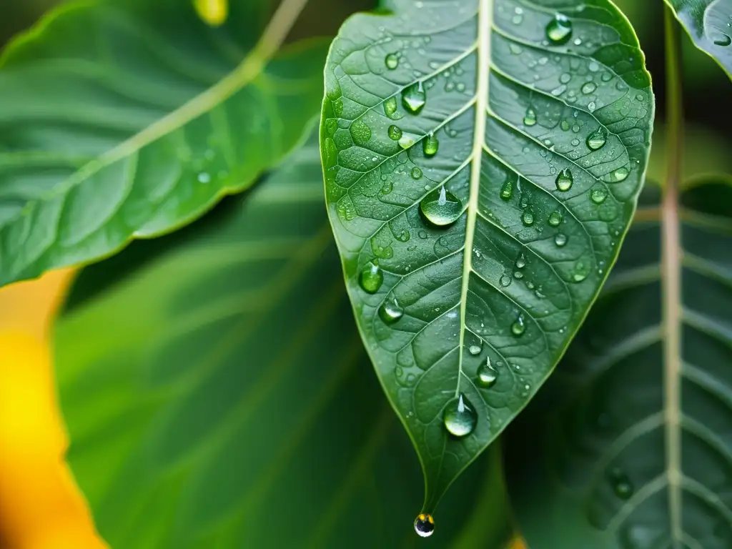 Detalle de hoja verde de planta de interior con consejos poda preventiva plantas interiores