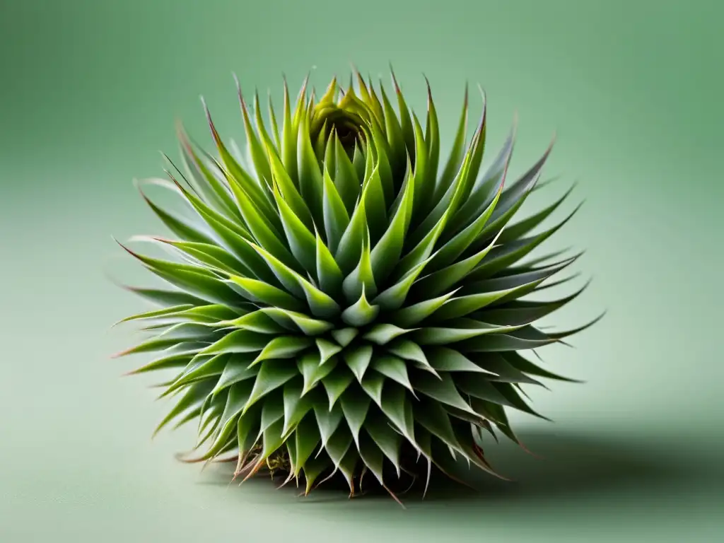 Detalle impresionante de planta aérea saludable y vibrante en fondo blanco, evocando pureza y vitalidad