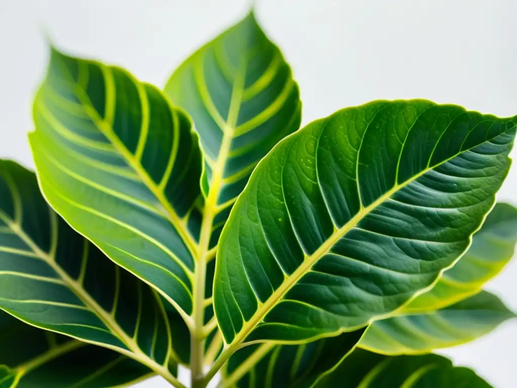 Detalle de planta de interior verde con hojas variegadas, destacando su adaptación a temperaturas cambiantes