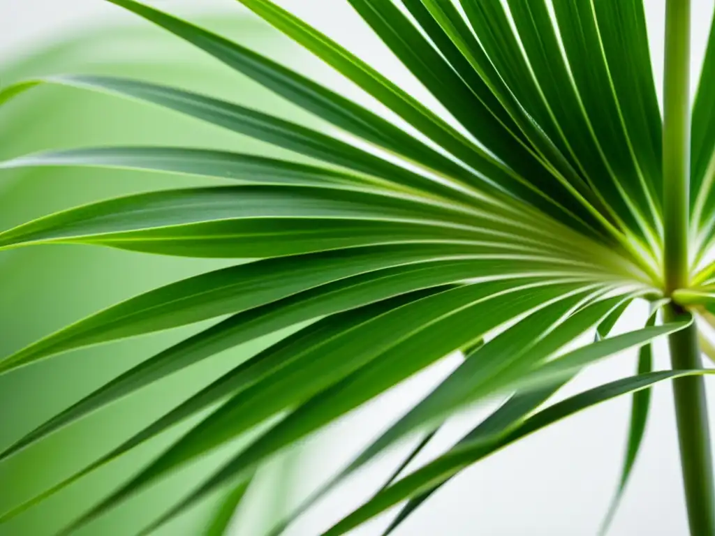 Detalle de planta purificadora de aire interior, exudando pureza y tranquilidad en un fondo blanco