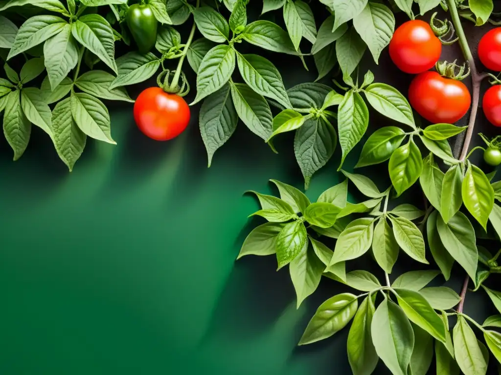 Detalle de un próspero huerto urbano con las mejores plantas para huerto urbano, resaltando su belleza y resiliencia