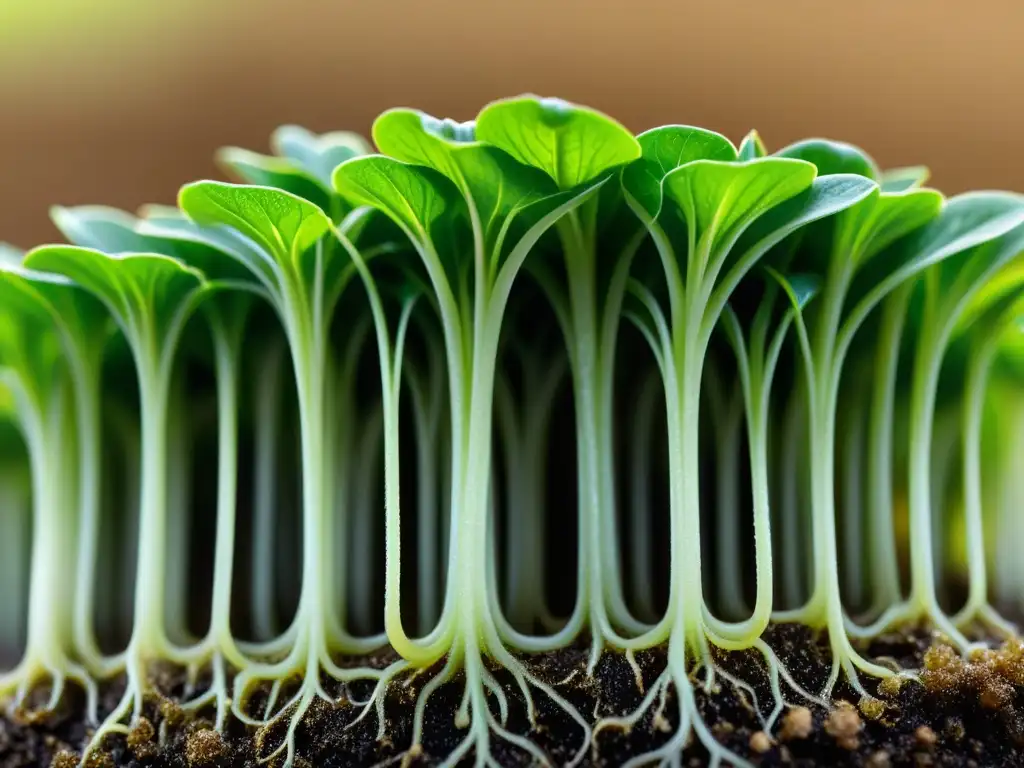 Detalle de red de raíces de planta de interior vibrante, resaltando cuidado de raíces y belleza natural