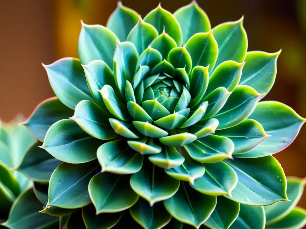 Detalle de suculenta verde con gotas de agua, resaltando la belleza de integrando jardines comunitarios en programas escolares