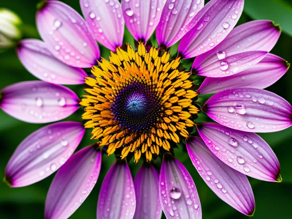 Detalle ultravívido de una flor de Echinacea púrpura sobre fondo blanco