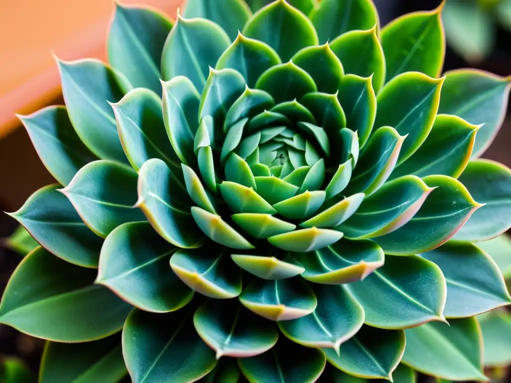 Detalles de hojas suculentas verdes con gotas de agua, reflejando luz natural