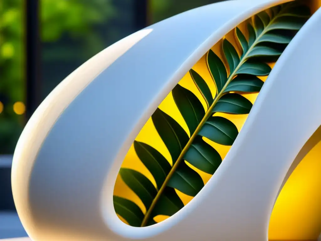 Escultura de mármol pulido con formas orgánicas Escultura de mármol suave con formas y texturas orgánicas, bañada en luz natural, reflejando armonía y belleza