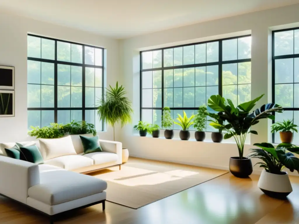 Espacio minimalista con cuidado de plantas de interior emocional, elegante y tranquilizante