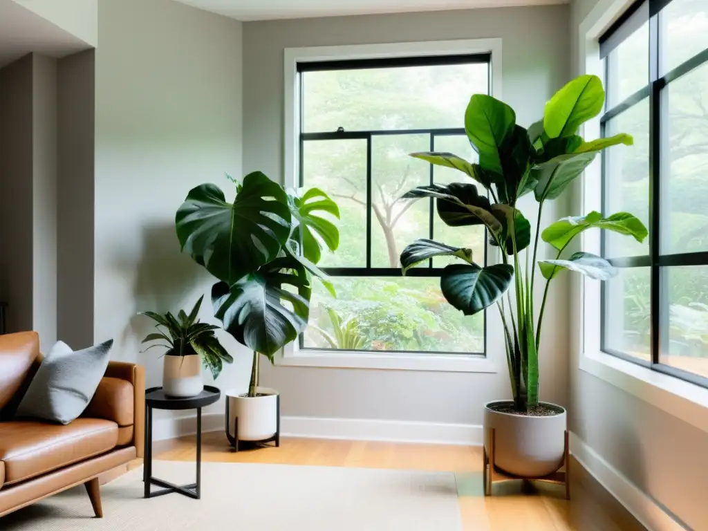 Espacio minimalista con plantas de interior, tendencias plantas interior 2022