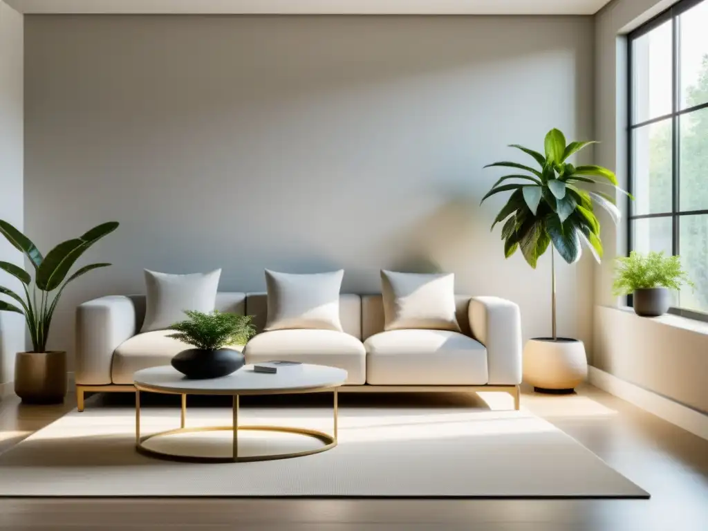 Espacio minimalista con plantas de interior, decoración serena y natural