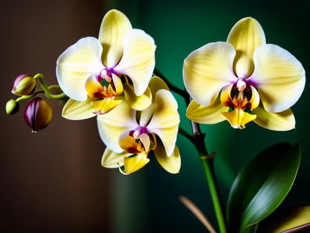 Orquídea en plena floración: Belleza y elegancia natural Una exquisita orquídea en plena floración, con patrones delicados en pétalos