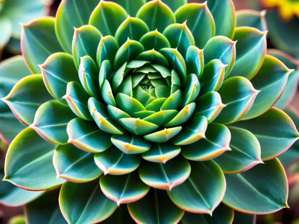 Cactus Echeveria exuberante iluminado por el sol, resaltando su belleza natural