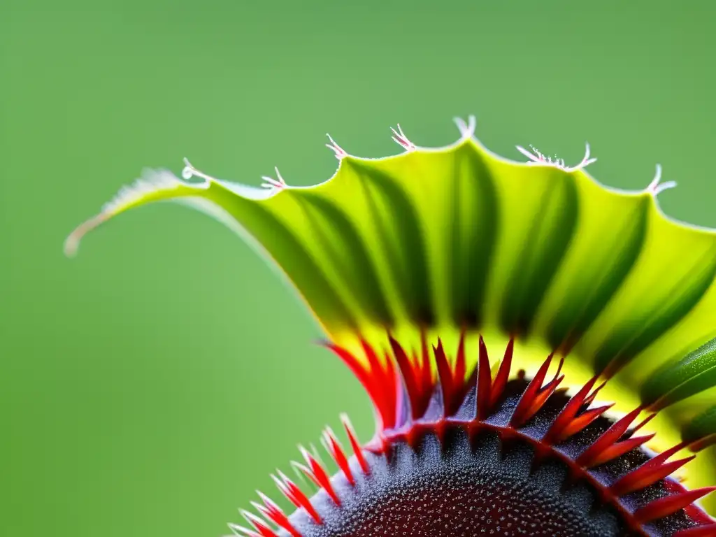 Fascinante planta carnívora interior, Venus flytrap, detallada y vibrante en luz suave