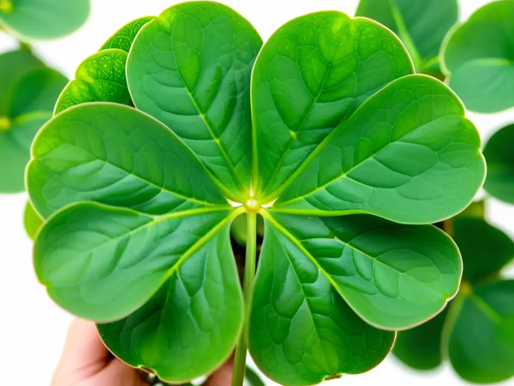 Una hermosa Pilea Peperomioides con hojas verdes vibrantes y flores rosadas en un fondo blanco