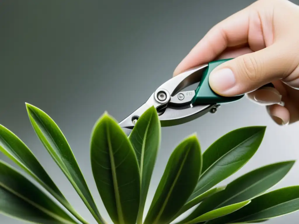 Herramientas esenciales para injerto de plantas en acción: precisión y destreza en el corte de tallos jóvenes
