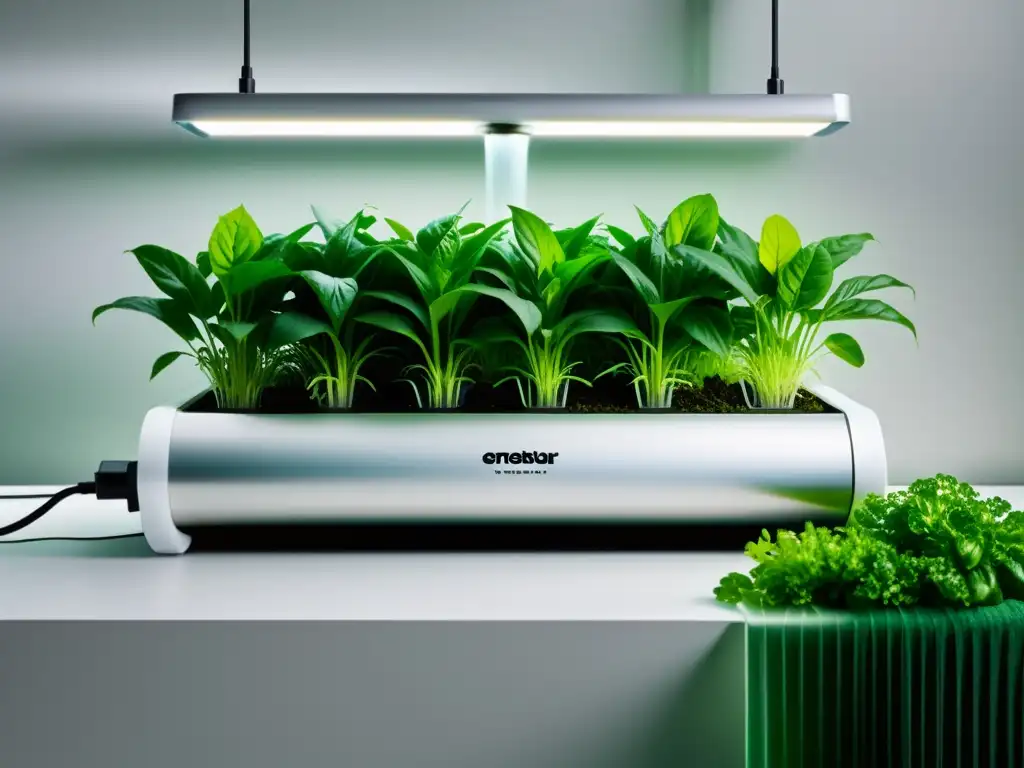 Hidroponía en casa: sistema elegante en armonía con plantas de interior exuberantes y vibrantes