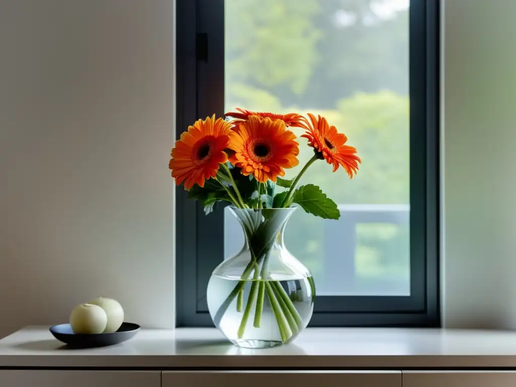 Un hogar sereno con gerberas, aportando beneficios de las gerberas en interiores