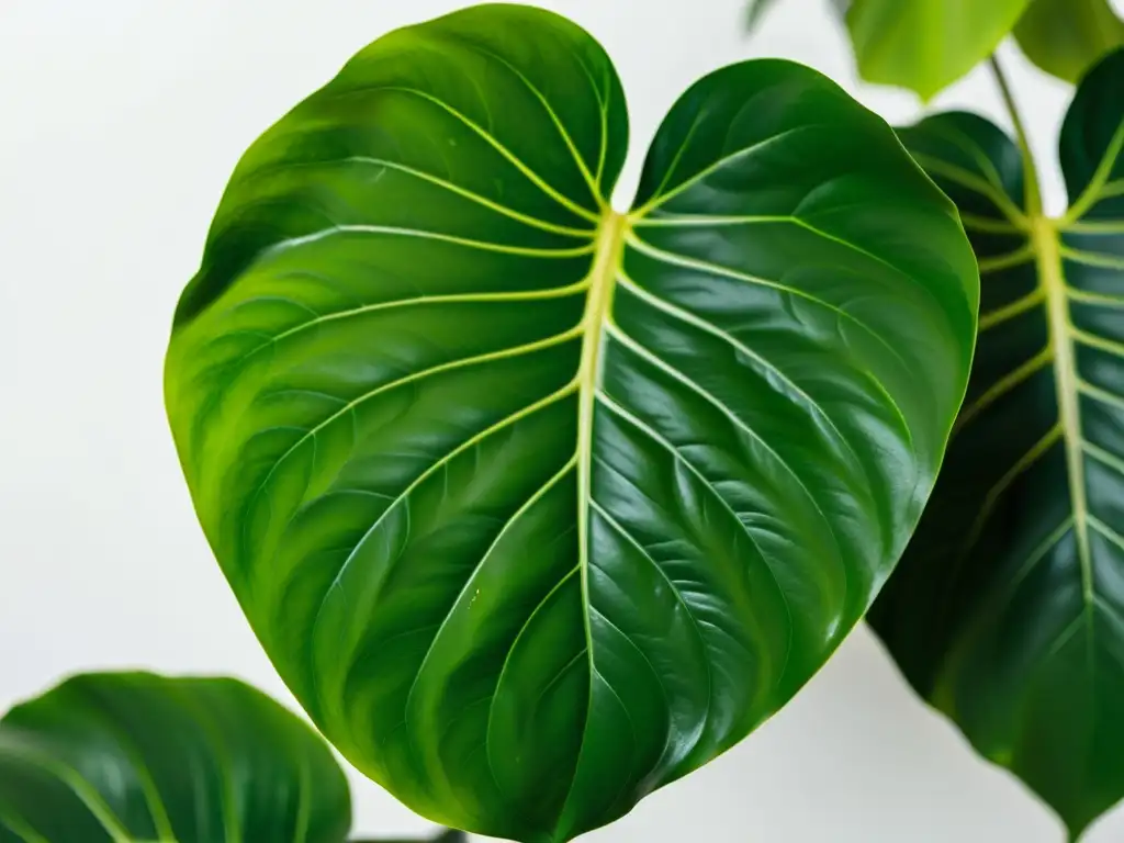 Imagen detallada de un saludable Philodendron en interiores