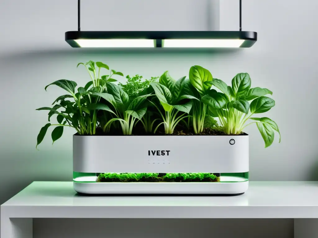 Imagen de un elegante sistema hidropónico casero con tubos transparentes y plantas verdes, proyectando eficiencia e innovación