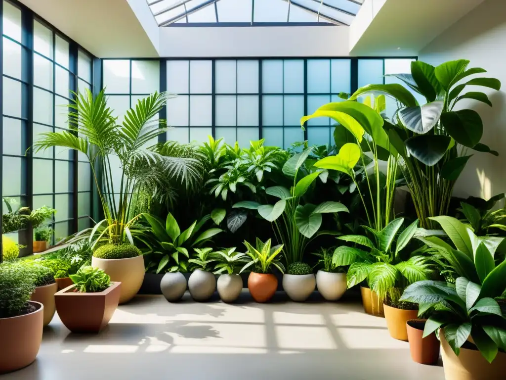 Imagen de un exuberante jardín interior, resaltando la importancia de las plantas en la educación ambiental