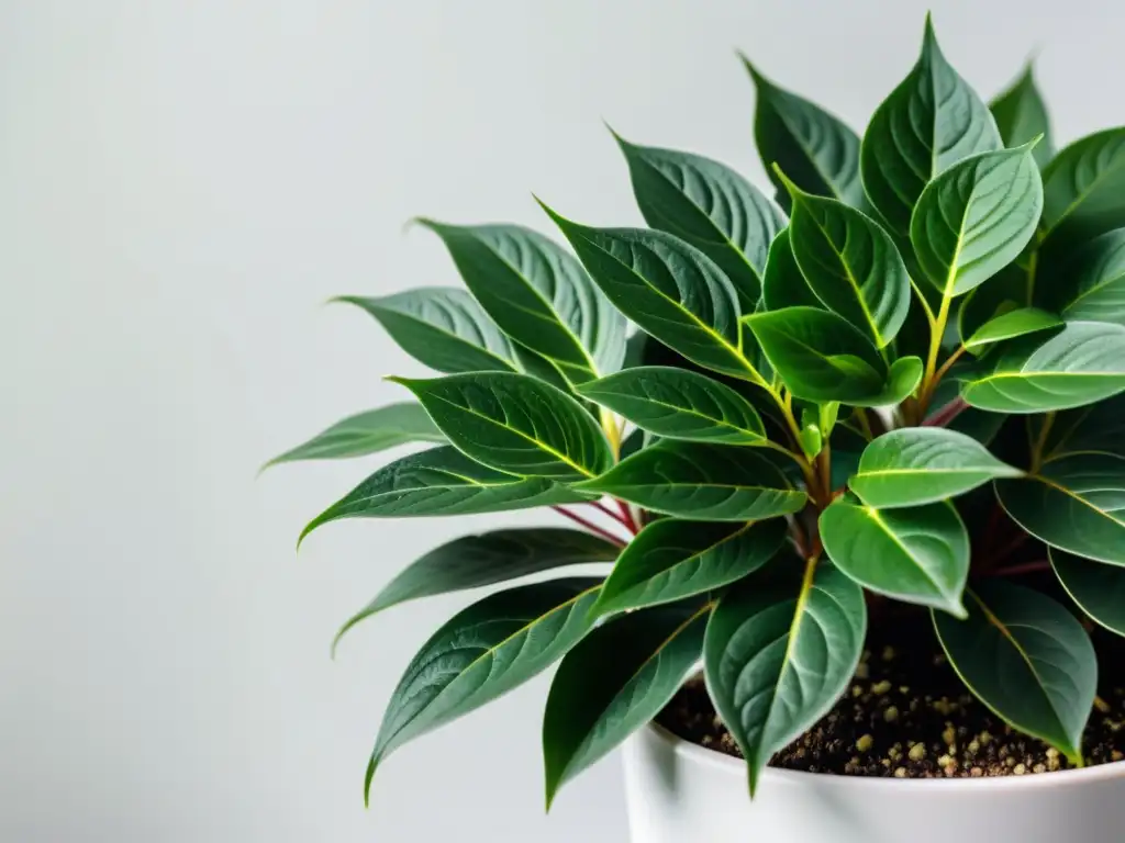 Imagen de planta de interior sana y vibrante con hojas verdes, sin imperfecciones