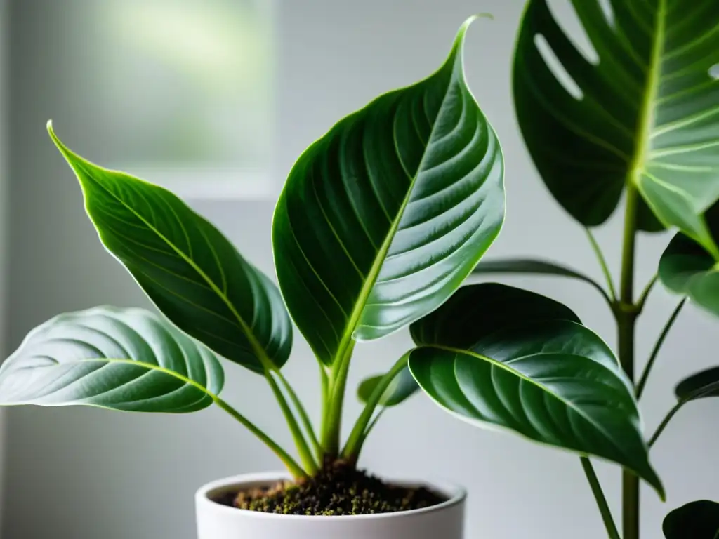 Imagen de planta de interior saludable con prevención y tratamiento de plagas