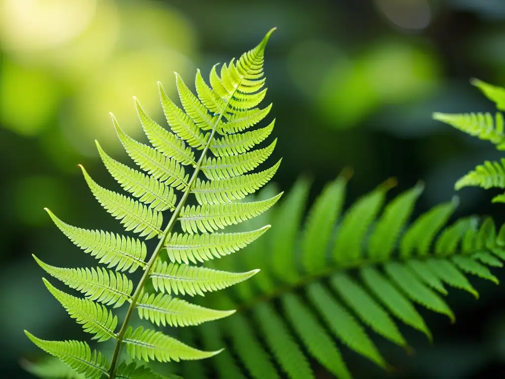 Imagen de alta resolución de un helecho desplegándose, destacando su belleza natural